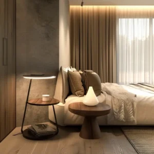 mirs 63124 A modern minimalist bedroom with a luminous coffee 5dedcfd3 974d 4e25 b537 f8b6d4c56e29 3 1