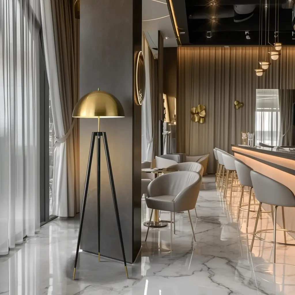 Lampadaire Vintage Harmonie doré 1 Lampadaire Vintage Harmonie doré